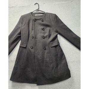 Zara Basic Womens Black Double Breasted Pea Coat Jacket Size Medium 2753/226/800